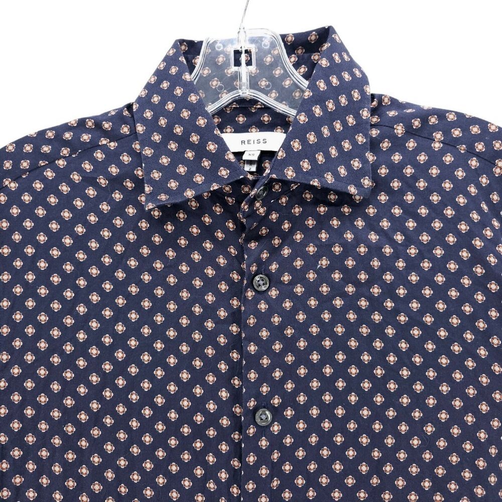REISS "Pisa" Medallion Print Longs Sleeve Button Up Shirt Men's XS